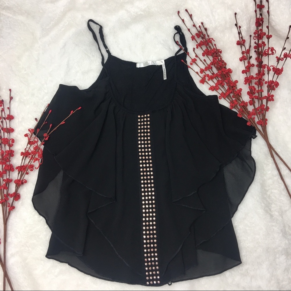 Have - Black Ruffle Chiffon Camisole